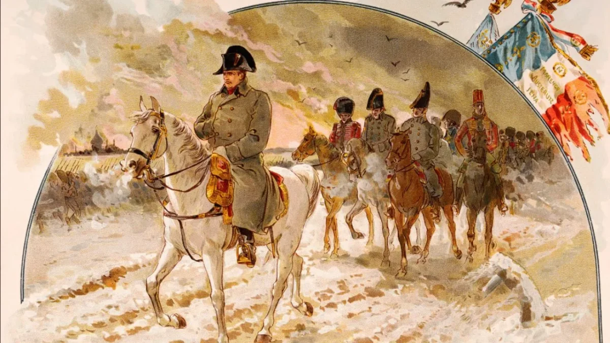 क्रेमलिन से जलता मॉस्को देखता नेपोलियन (1812)